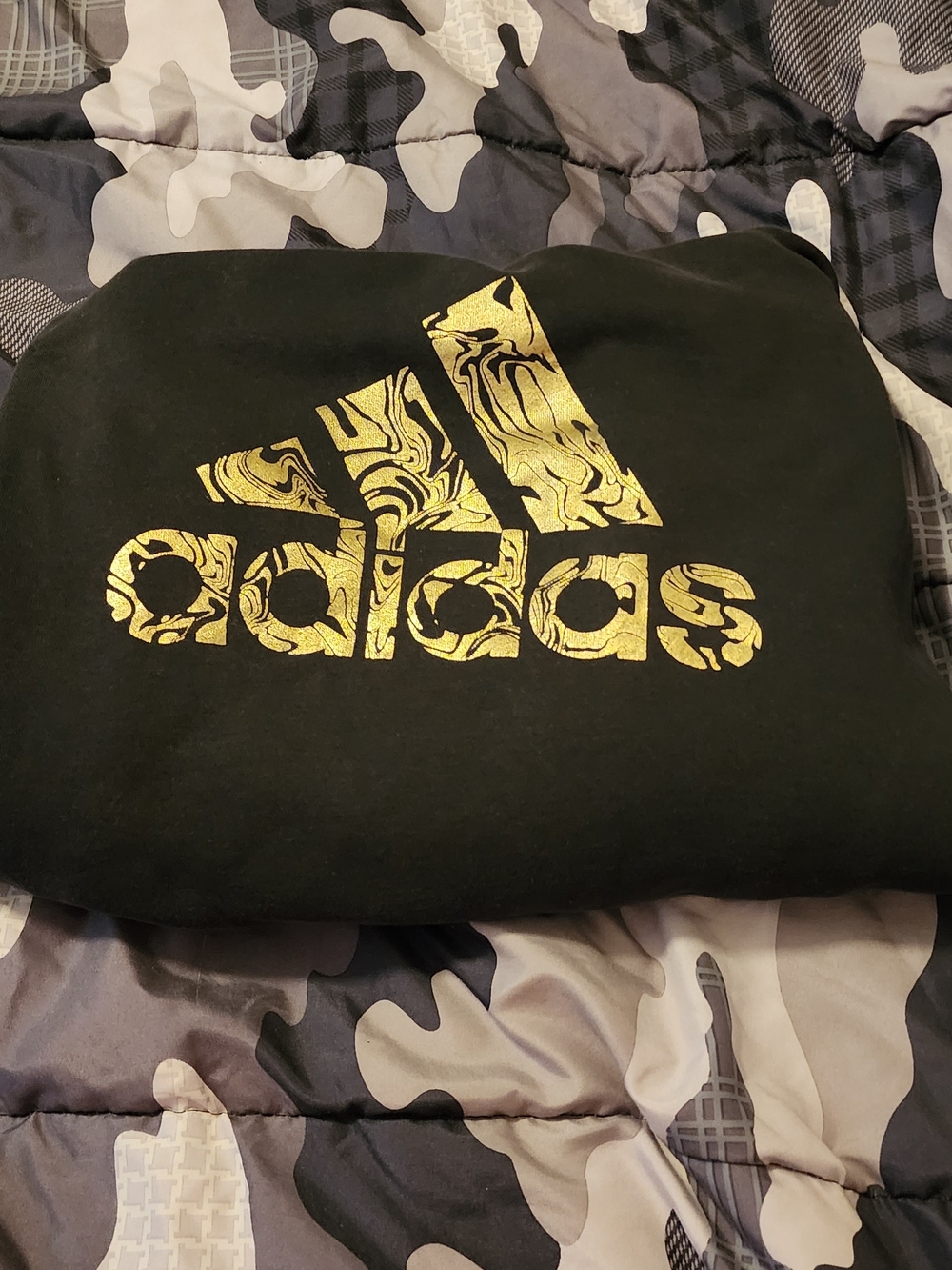 Adidas Men’s Black Tee with Gold Logo